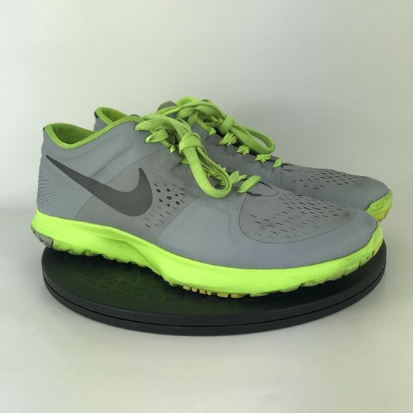 Nike FS Lite Trainer Gray/Green Athletic Running Shoes 615972-012 Men's Size 11 - Picture 3 of 12
